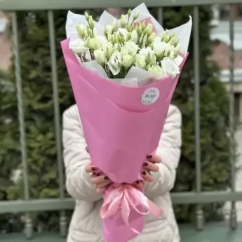 Букет из эустомы Белые росы